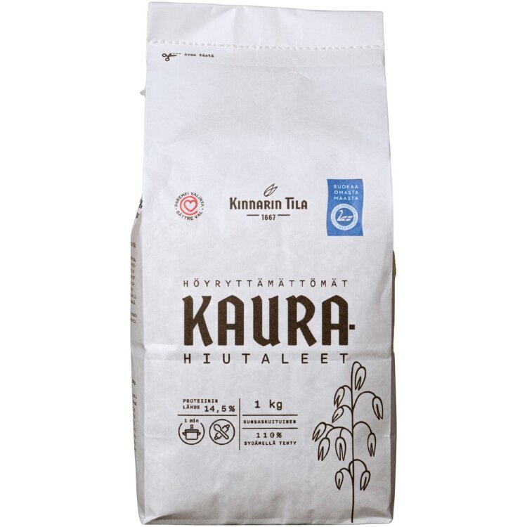 Kinnarin Tila Untreated Whole Grain Oat Flakes 1kg