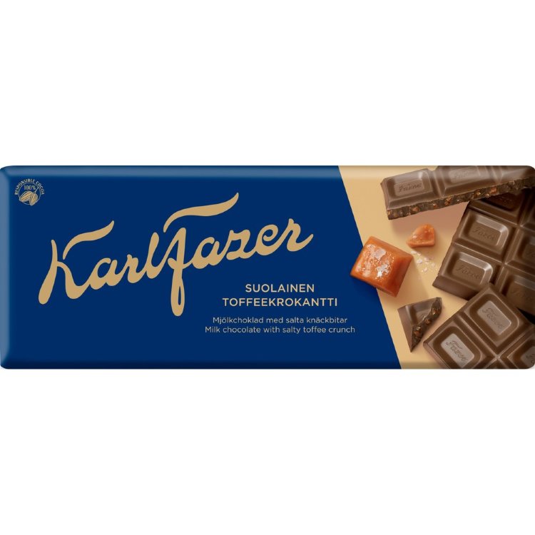 Karl Fazer Salty Toffeekrokant Chocolate Bar 180 g