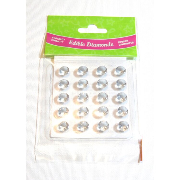 Confetti Edible Diamonds, Clear 20 pcs