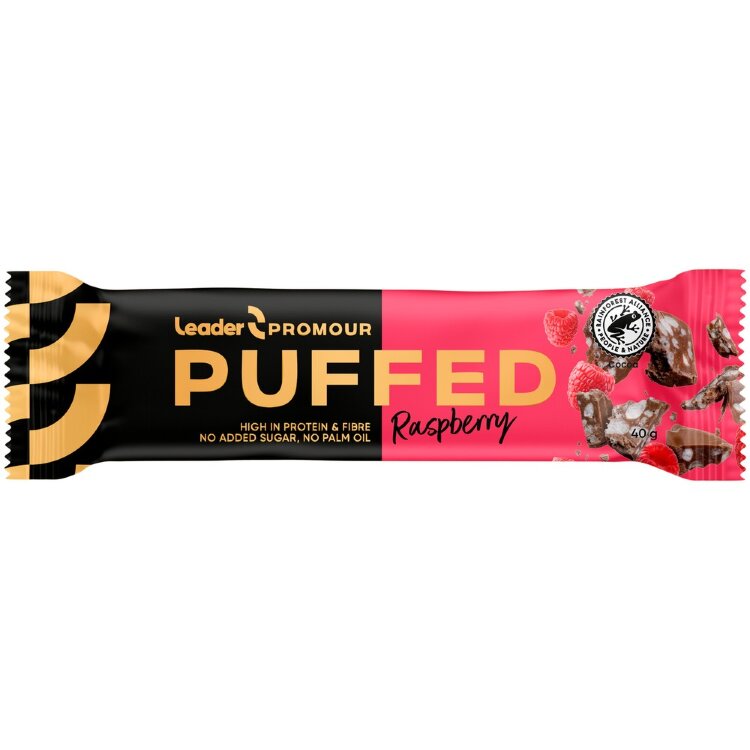 Leader Promour Puffed Raspberry Rice Chocolate Protein Bar 40 g