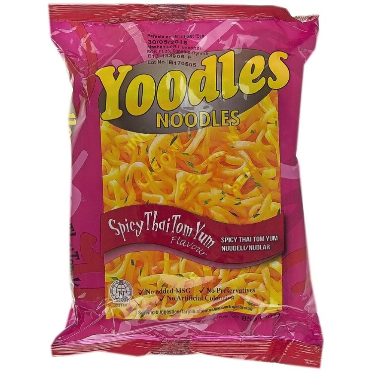 Yoodles Noodles 85g Spicy Thai Tom Yum Noodles