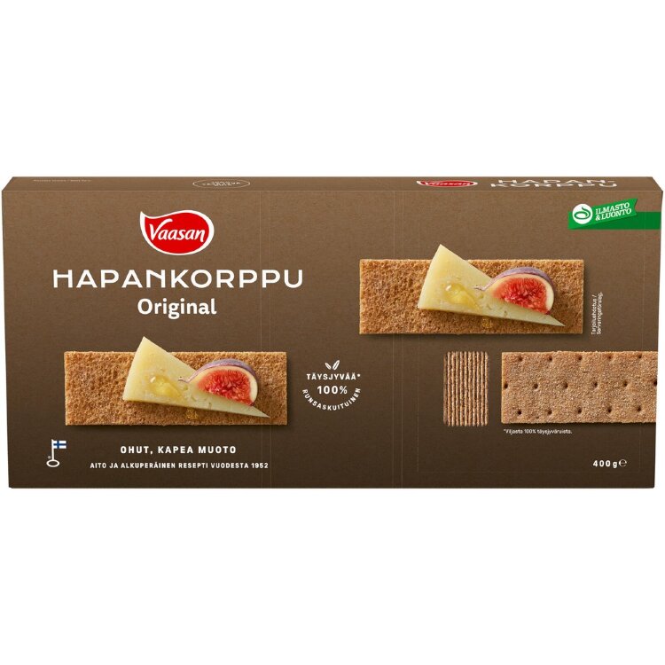 VAASAN Original Rye Sourdough Crispbread 400 g Whole Grain Rye Sourdough Crispbread