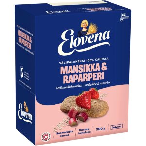 Elovena 10x30g Strawberry-Rhubarb Wholegrain Snack Biscuit 100% Oats