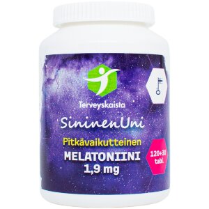 Terveyskaista SininenUni Melatonin 1.9 mg Long-Acting 150 Tablets.