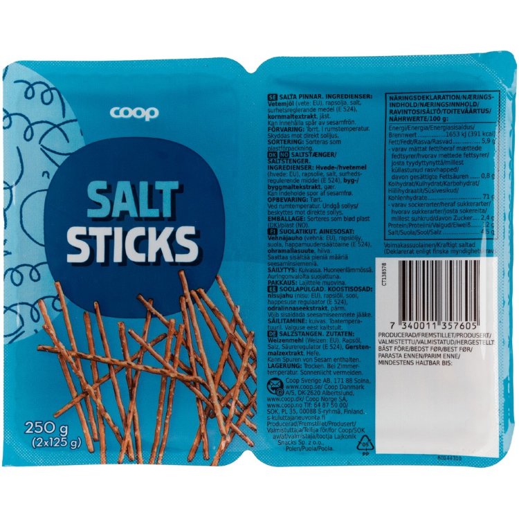 Coop Salt Sticks 250 g