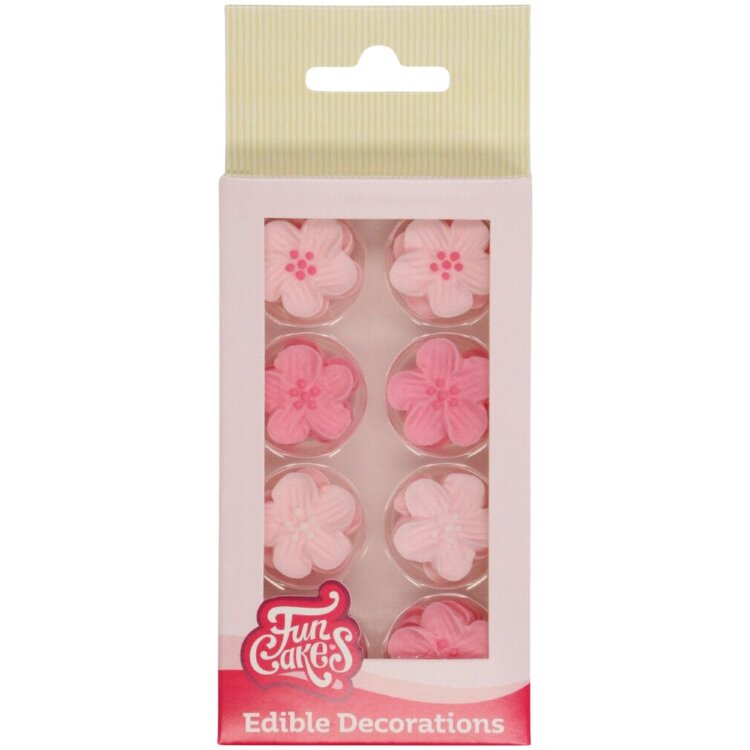 FunCakes Edible Decoration, Flower Assortment Pink 24 pcs