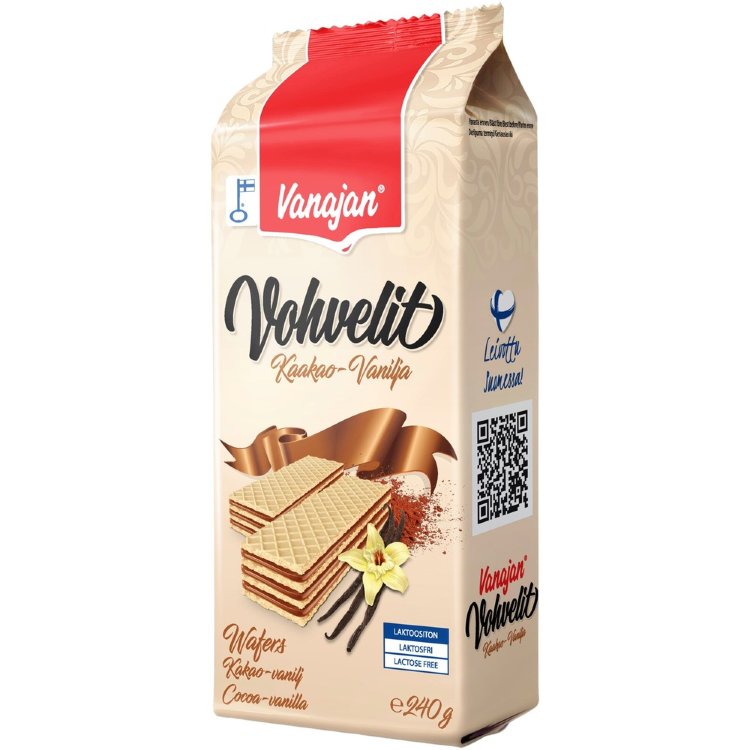 Vanajan Cocoa-Vanilla Waffle 240g
