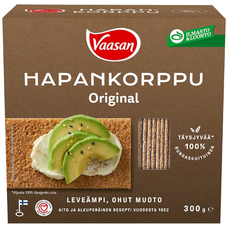 VAASAN Sourdough Crispbread 300g Whole Grain Rye Sourdough Crispbread