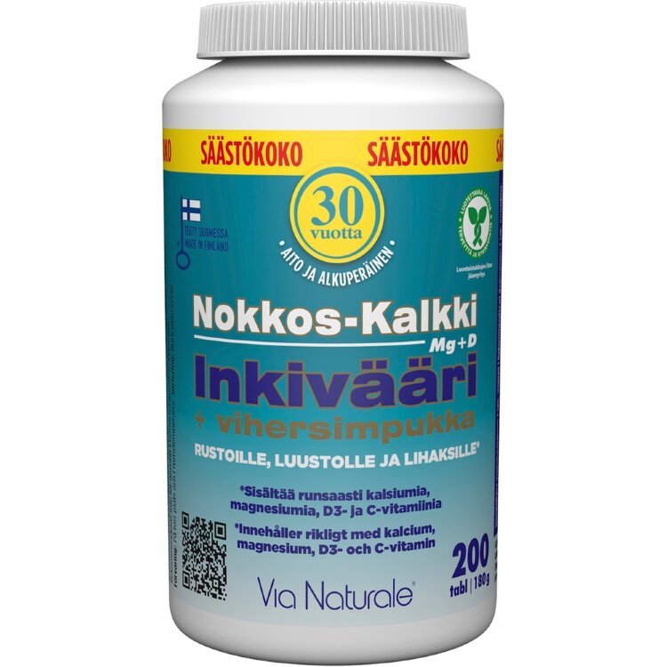 Nettle-Calcium Ginger+Green-lipped Mussel 200 tablets Via Naturale