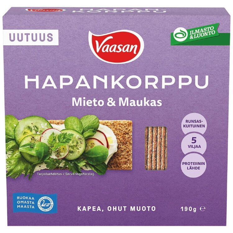 Vaasan Hapankorppu Mild & Tasty 190g