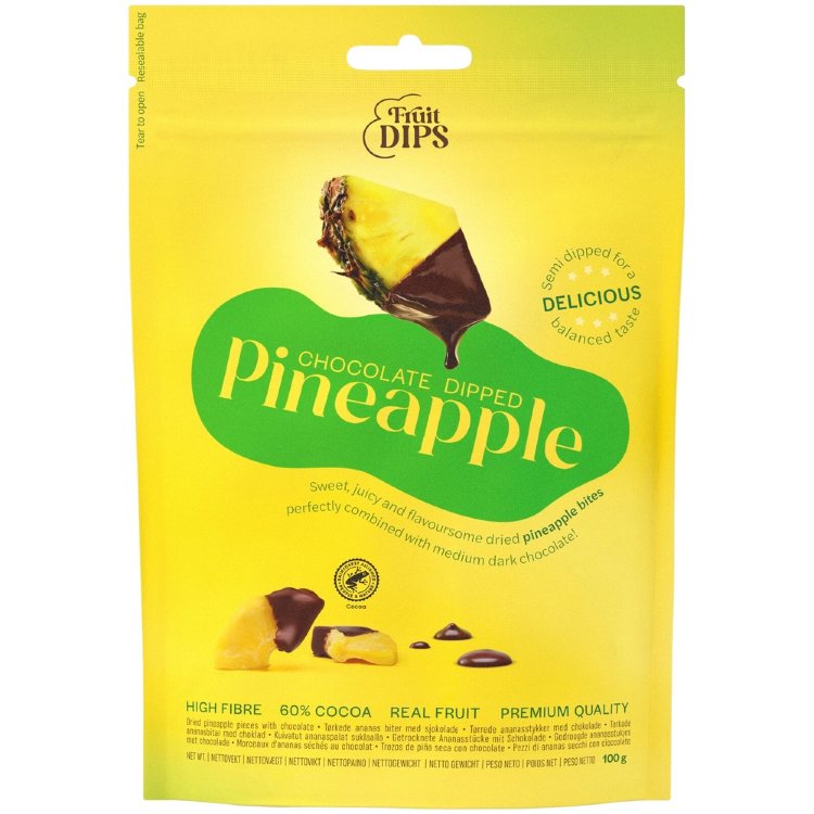 Fruit Dips Chocolate Dipped Pineapple 100g