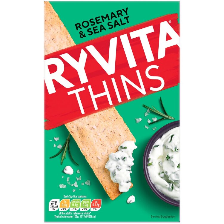 Ryvita Rosemary & Sea Salt Thin Cracker 125g