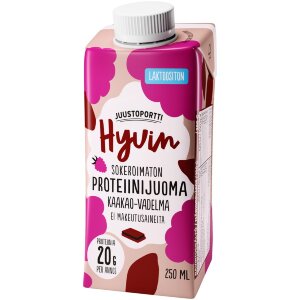 Juustoportti Well Protein Drink 250 ml Cocoa-Raspberry Lactose Free