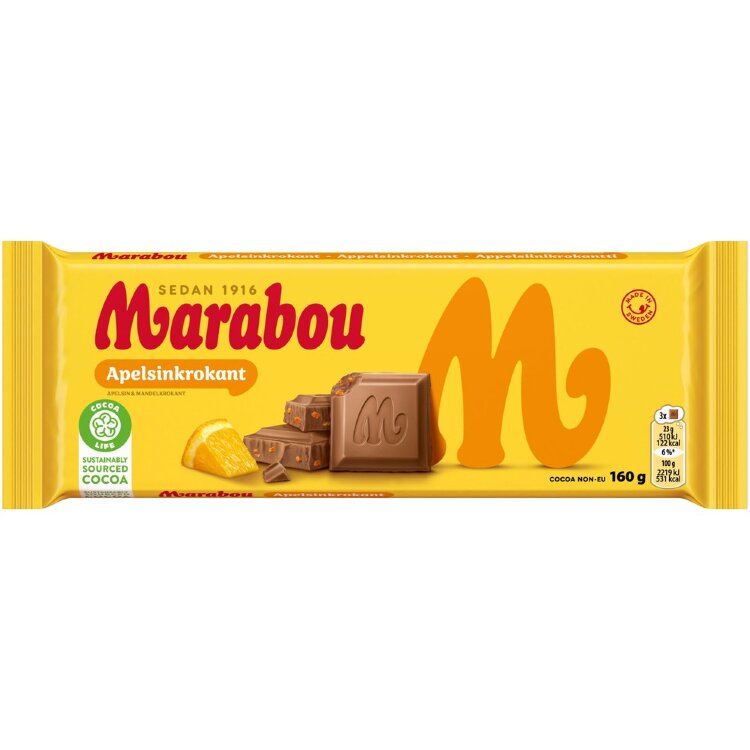 Marabou Apelsinkrokant Chocolate Bar 160g