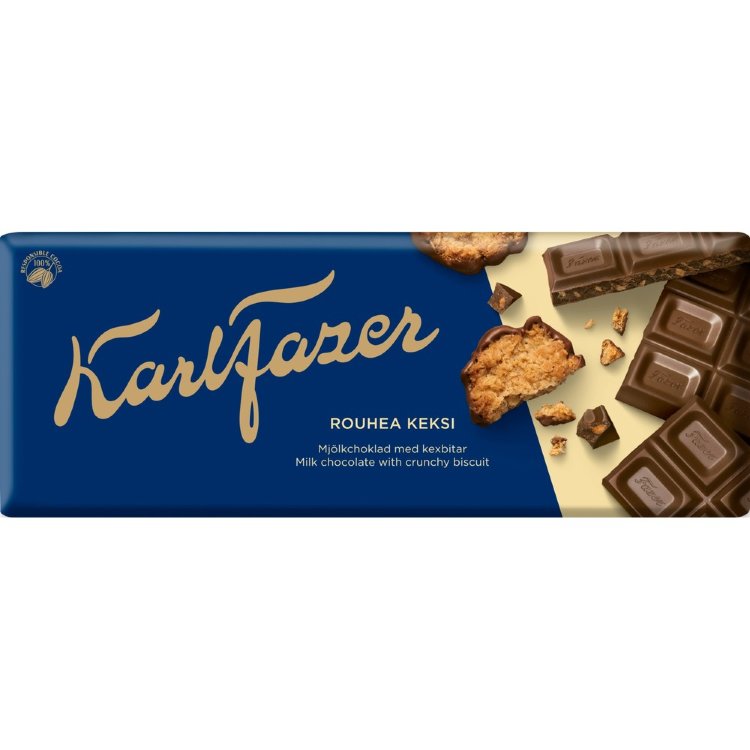 Karl Fazer Rough Biscuit Chocolate Bar 180g