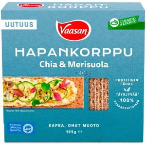 VAASAN Sourdough Crispbread Chia & Sea Salt 195g