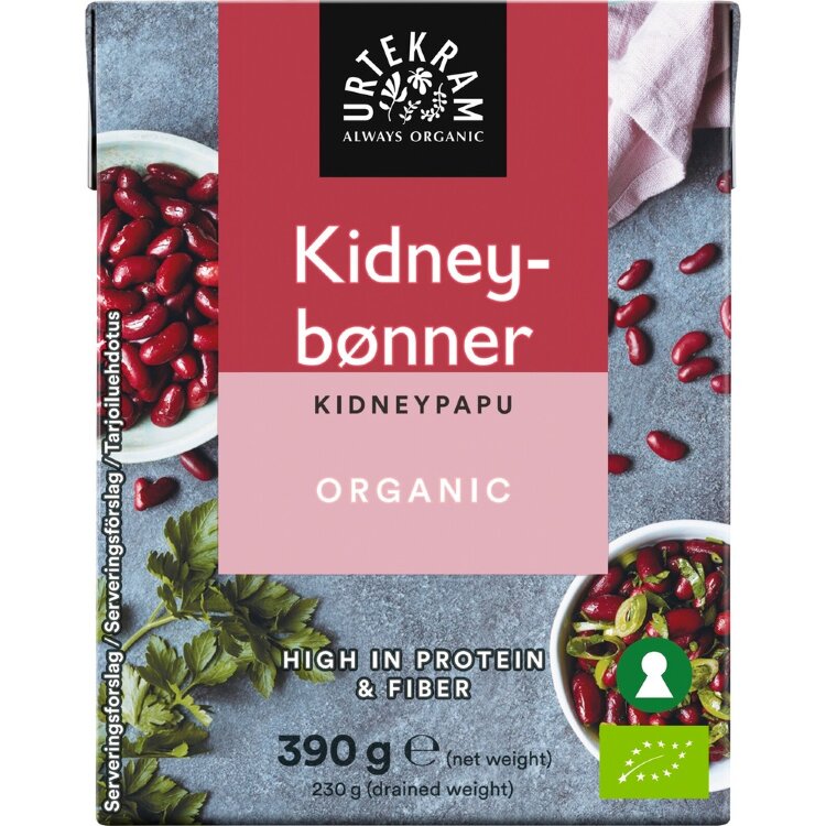 URTEKRAM Punainen Kidneypapu Luomu 390g