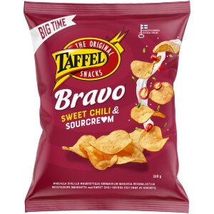 Taffel Bravo sourcream & sweet chili flavored chips 260g