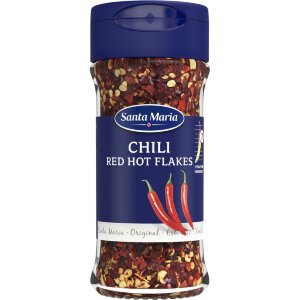 Santa Maria Red Hot Chili Flakes, Fiery Crushed Chili Mix, 28 g