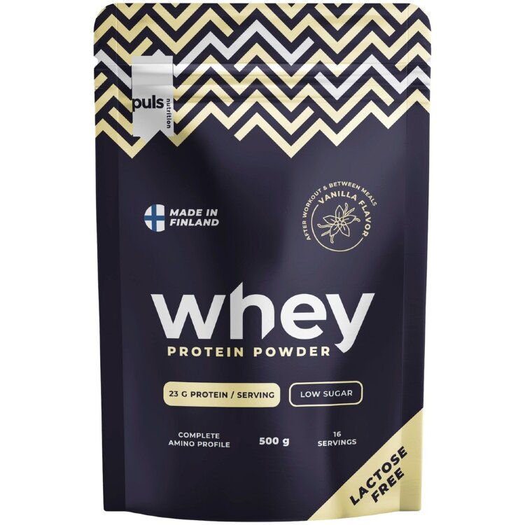 PULS Nutrition WHEY Protein Powder Vanilla 500g Lactose-Free Domestic