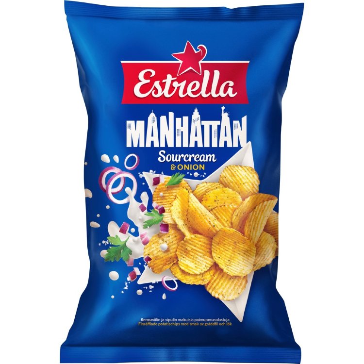 Estrella Manhattan Sourcream & Onion Chips 175g