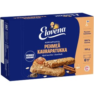 Elovena 6x30g Soft Oat Bar With Cinnamon Roll Flavor