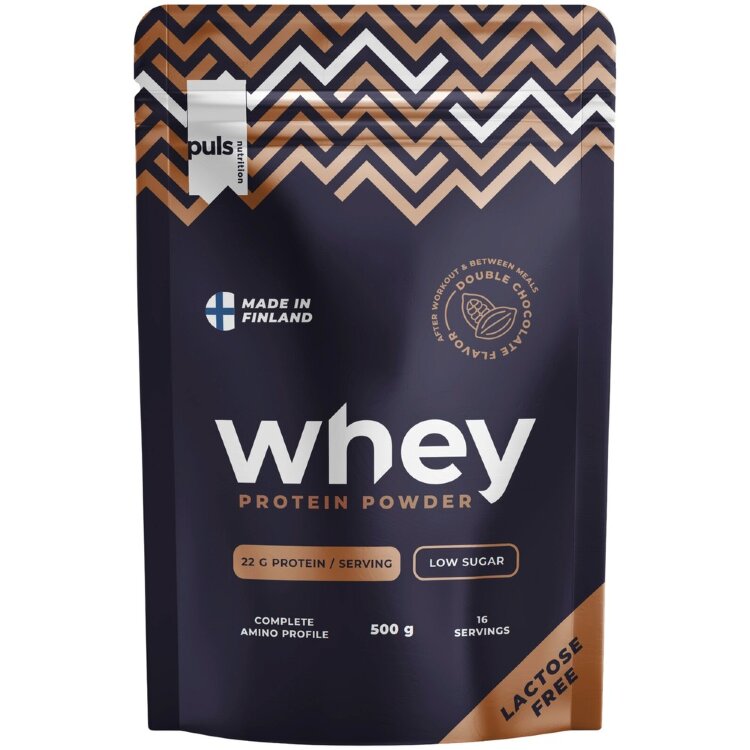 PULS Nutrition WHEY Protein Powder Double Chocolate 500g Lactose-Free Domestic