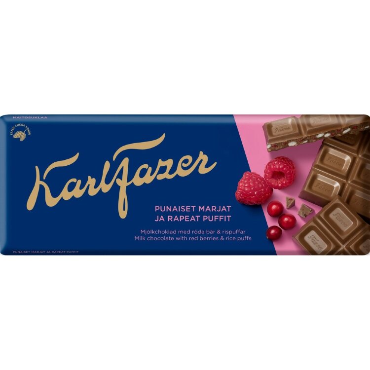 Karl Fazer Red Berries Chocolate Bar 180g