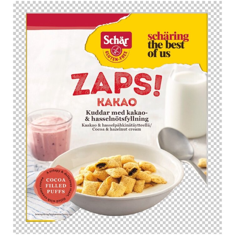 Schär Zaps Cereal Pillows with Cocoa and Hazelnut Filling Gluten-Free 300g