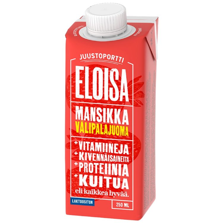 Juustoportti Eloisa Snack Drink 250 ml Strawberry Lactose-Free, Gluten-Free