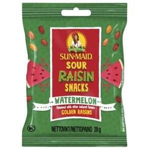 Sun-Maid Sour Raisin Snacks Watermelon - Watermelon Flavored Tart Raisins 28g