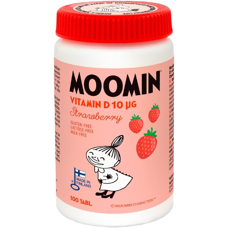 Moomin Vitamin D 10µg Strawberry Chewable Tablet 100tabs Dietary Supplement