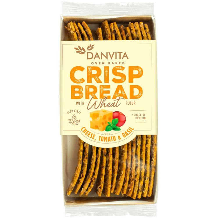 Savory Crackers with Cheese, Tomato and Basil