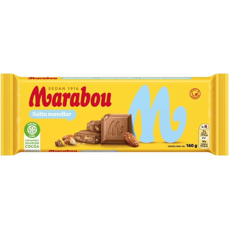 Marabou Salta Mandlar chocolate bar 160g