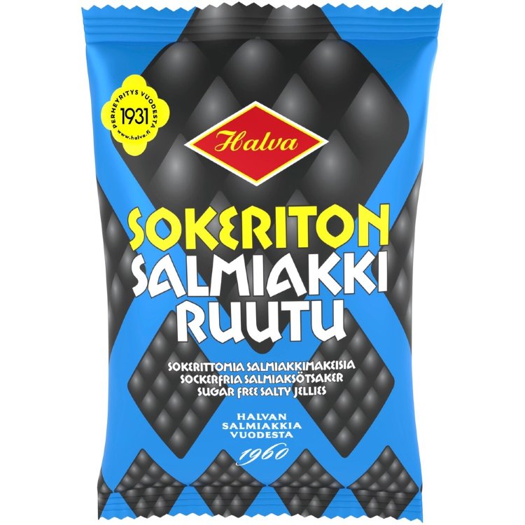 Halva Sugar-Free Salmiak Square 90 g