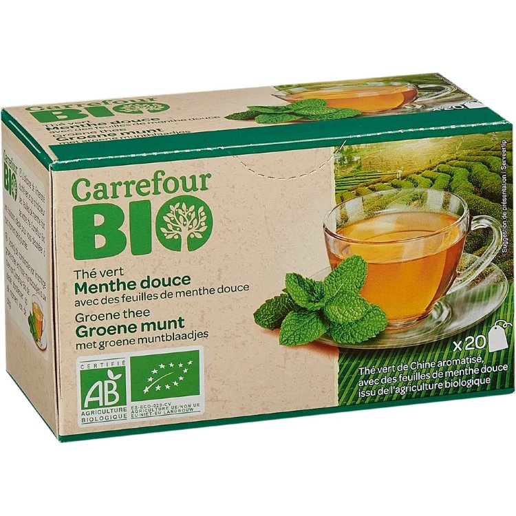 Carrefour Bio Mint Green Tea Organic 20 Bags