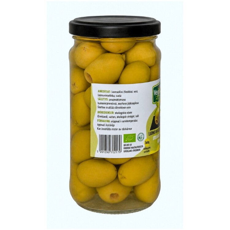 VegOnTable vihreä kivetön oliivi luomu 360/180g