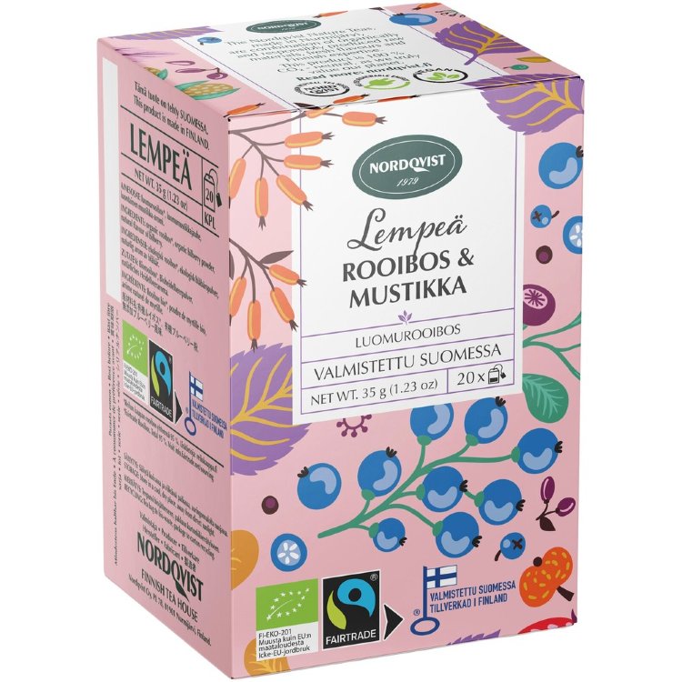 Nordqvist Gentle Rooibos & Blueberry 20x1.75g Organic & Fair Trade