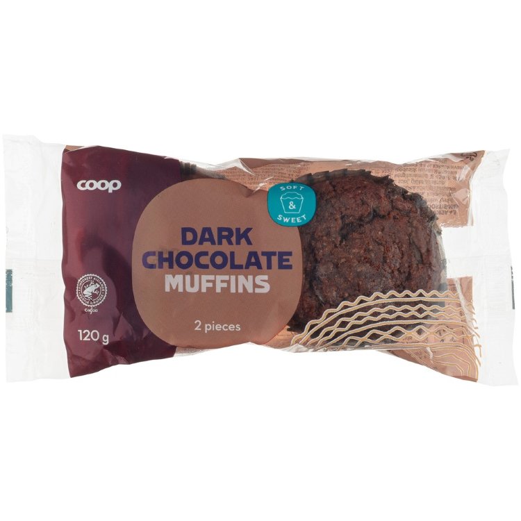 Coop Chocolate Muffins with Dark Chocolate 2-pack 120 g