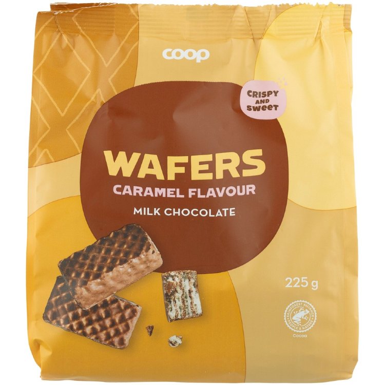 Coop Waffles Toffee And Chocolate 225 g
