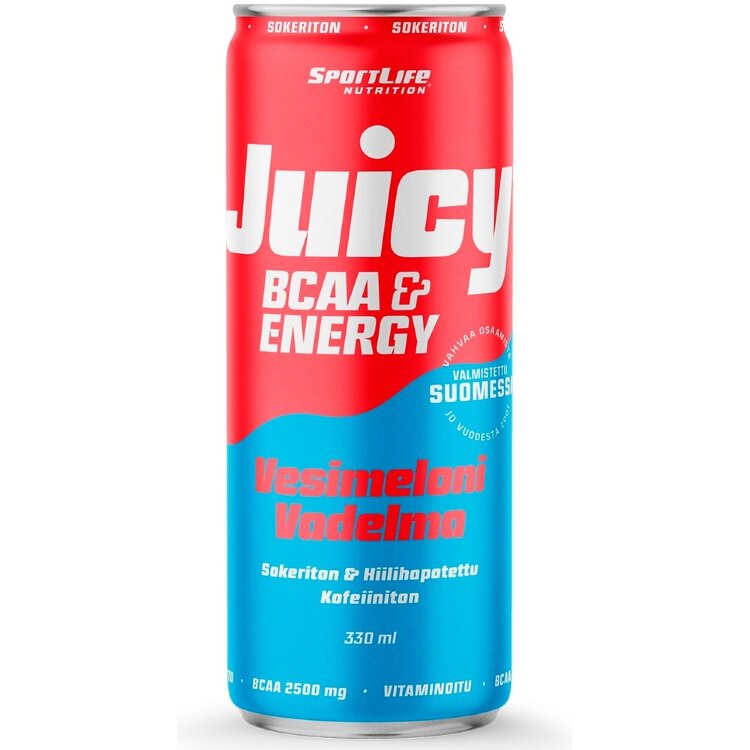 SportLife Nutrition Juicy BCAA 330ml Watermelon/Raspberry Carbonated Refreshing Drink