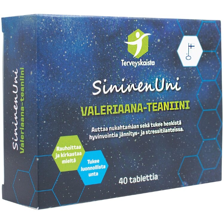 Terveyskaista SininenUni Valerian-Teanine 40 Tabs.