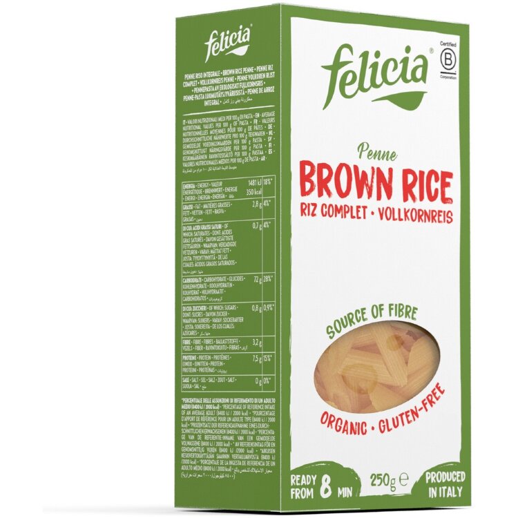Felicia Bio 250g Organic Pasta From Wholegrain Rice, Gluten Free