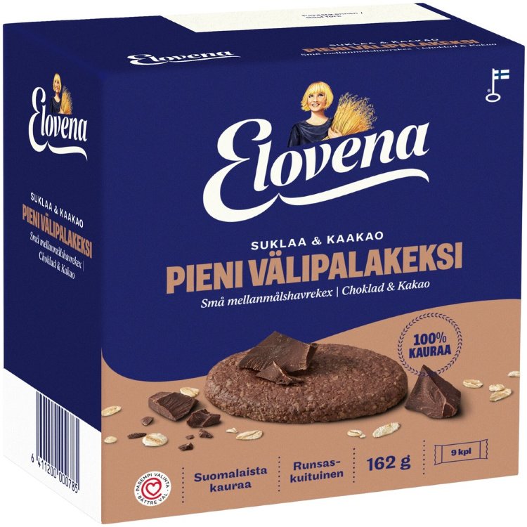 Elovena 9x18g Chocolate&Cocoa Small Snack Biscuit 100% Oats
