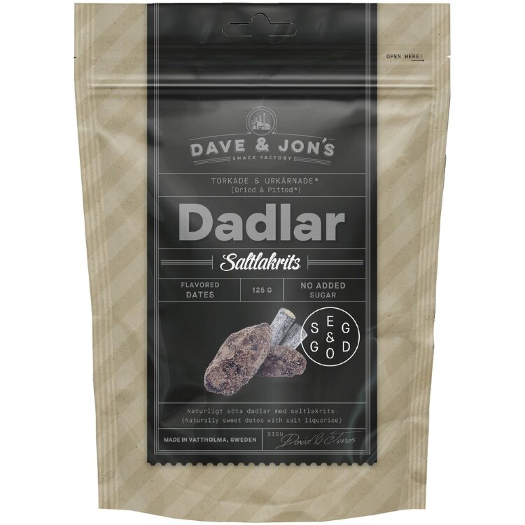 Dave&Jons Seedless Salmiakki Dates 125 g