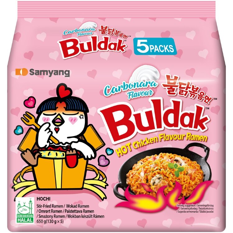 Samyang Buldak Ramen Hot Chicken Carbonara Noodle 5x130g