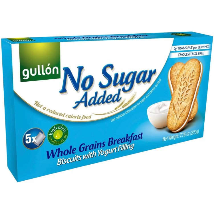 Gullón Whole Grain Biscuit with Yogurt Filling 220g No Added Sugar