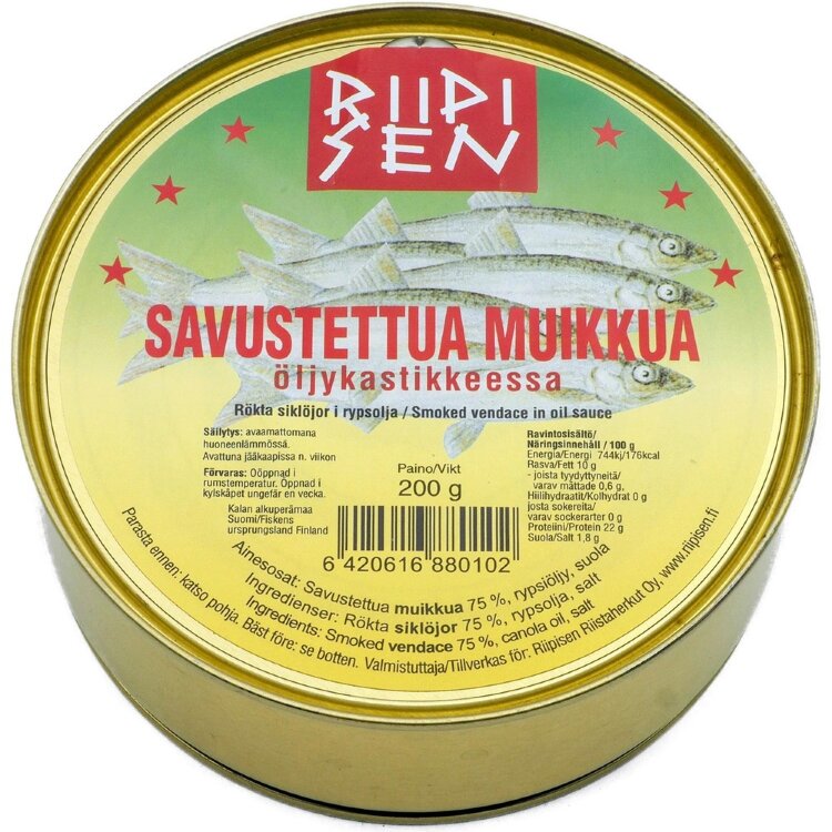 Riipisen Smoked Vendace in Oil Sauce 200g