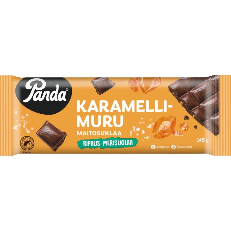 Panda Caramel Crumble And Sea Salt Milk Chocolate Bar 145g