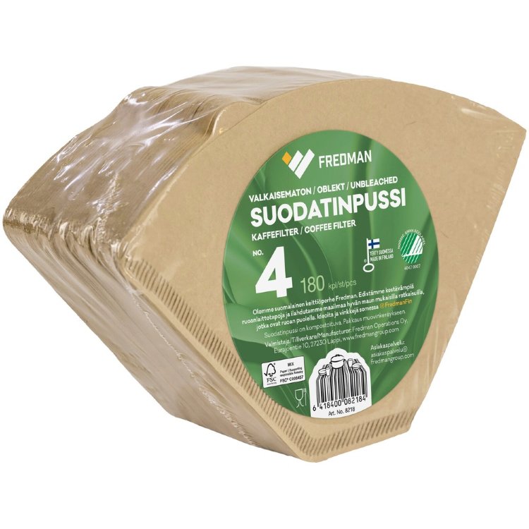 Fredman Filter Bag No 4 Unbleached 180pcs